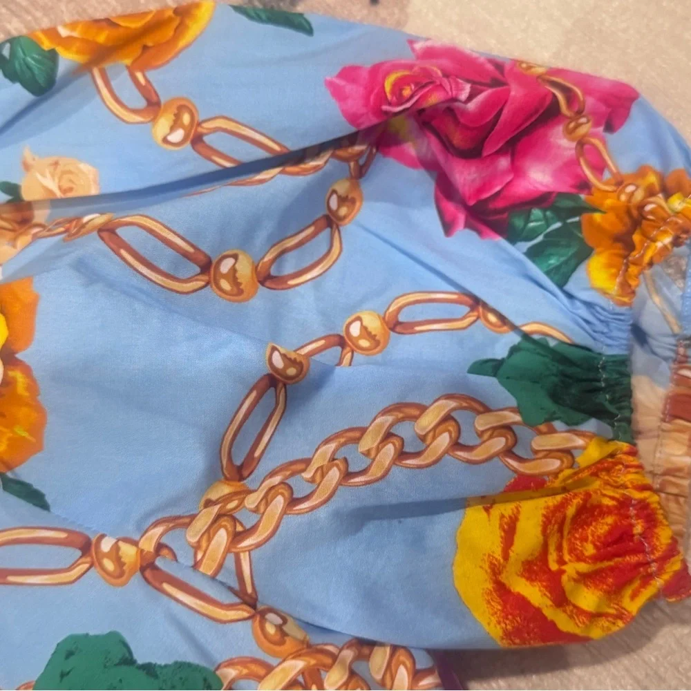 Versace Blue Chain and Rose Top 10Y BNWT - Picture 6 of 11